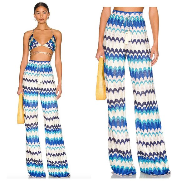 Alexis Blue and White Wide Leg Pants - Picture 11 of 11